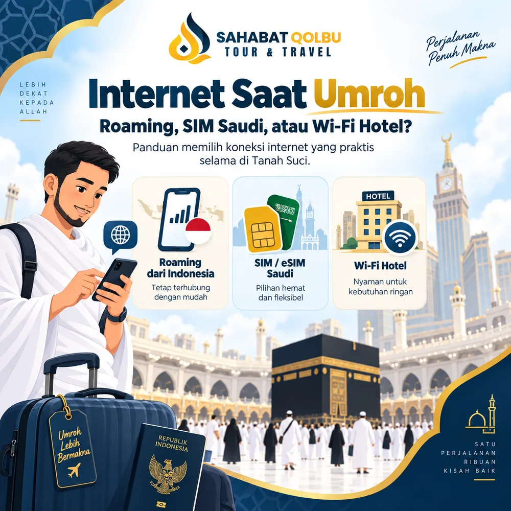 Internet Saat Umroh: Roaming, SIM Saudi, atau Wi-Fi Hotel?