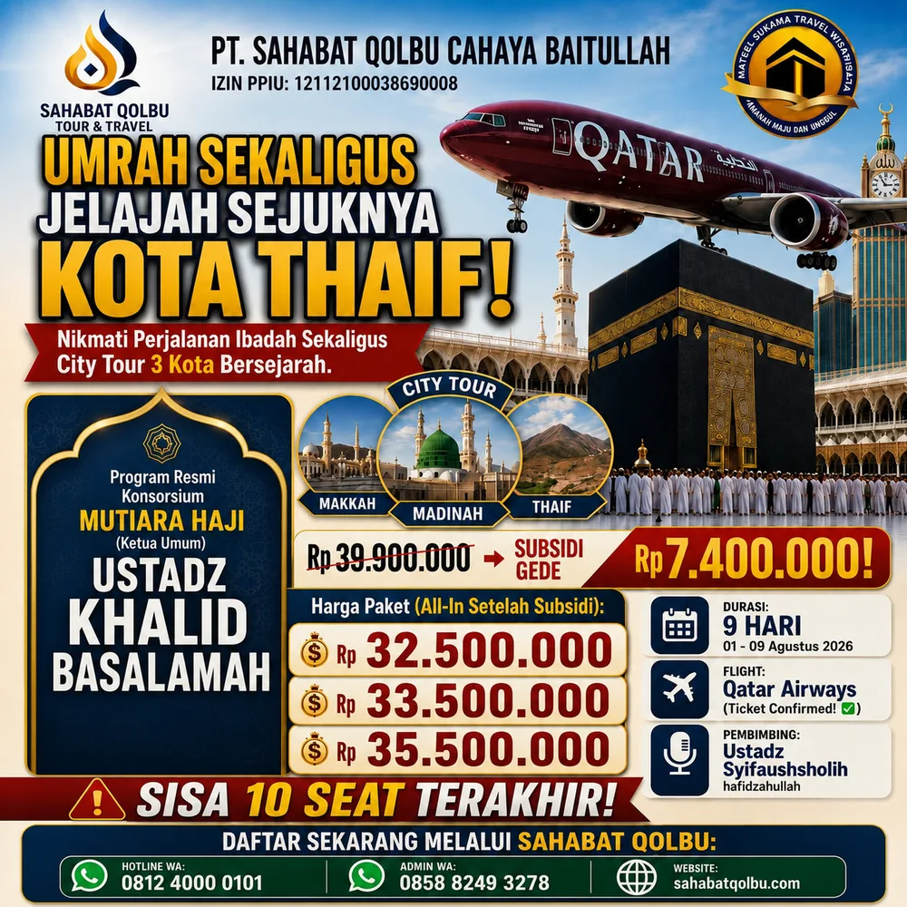 UMROH AGUSTUS 2026 PLUS THAIF - Utama - flyer 1