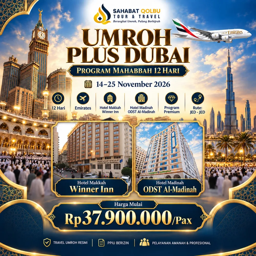 UMROH PLUS DUBAI PROGRAM MAHABBAH 12 HARI - Utama - flyer 1
